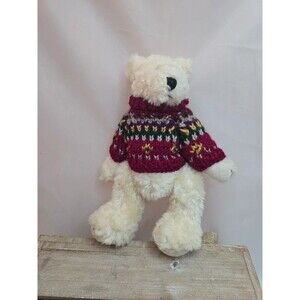 Boyds Bears Gunner Teddy Bear Burgundy Knit Sweater With Tag